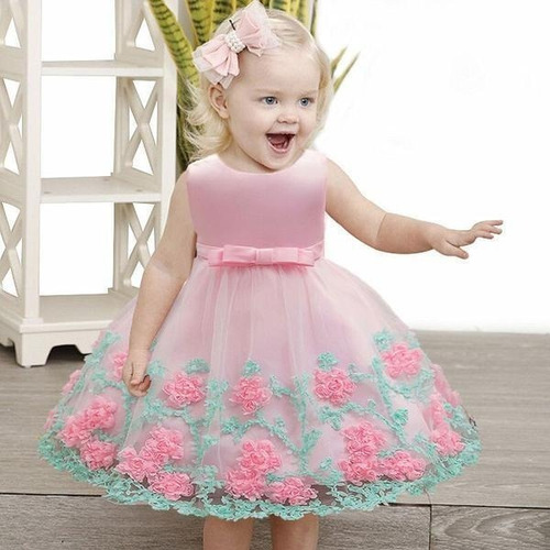 Imagem 10 de 10 de Vestido Festa Infantil Bebê Jardim Encantado Luxo Batizado