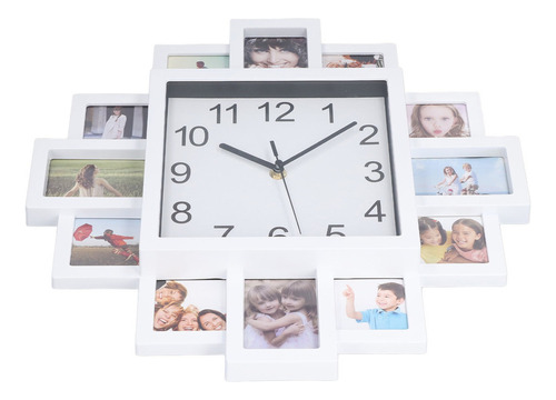 Reloj De Pared Con Foto Personalizado, Marco Blanco, Bricola