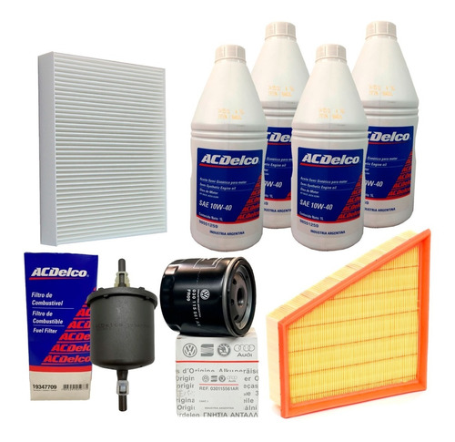 Combo Filtro Aceite Aire Nafta Habitaculo + 10w40 Vw Fox Su