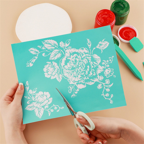 (1 #mold) EstĂȘncil De Tela Diy Mesh Screen Print Clothes Emb