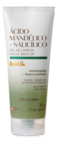 Gel De Limpeza Facial Ácido Mandélico + Salicílico Botik 50g