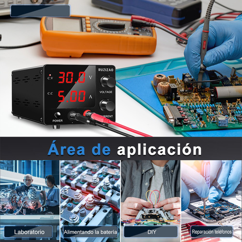 Fonte de alimentação variável Nice-Power 3 Display LED digital ajustável regulado 30 V 10 A, cor branca