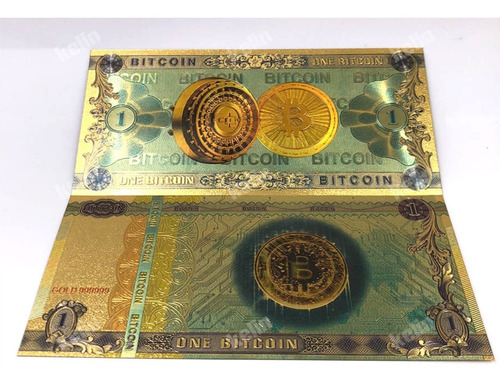 Billetes Dorados De Bit Coins - Coleccionables En Pan De Oro