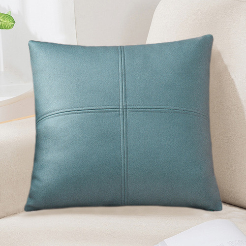 Para Funda De Almohada De Tela Pu Patchwork Para Sofá, Sala