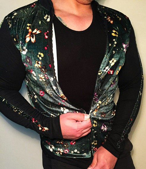 jaqueta bomber floral masculina