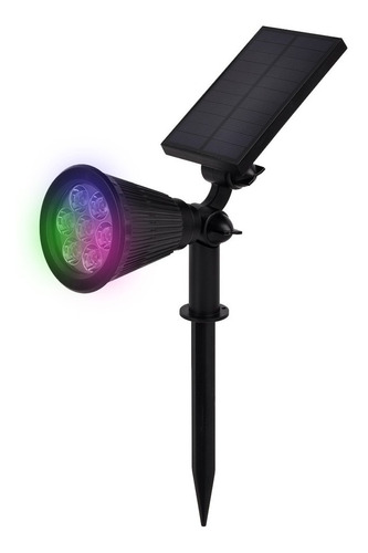 Foco Estaca Solar Jardin Led Maxwell Impermeable Luz Calida Color RGB