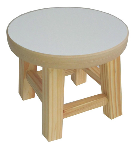 Banqueta Mini Hardman Madeira Natural Assentomdf Branco