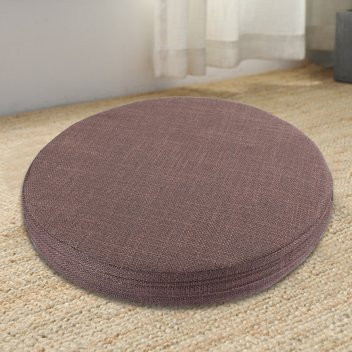 Cojín De Asiento Grueso De Lino Redondo Para Tatami Y Balcón