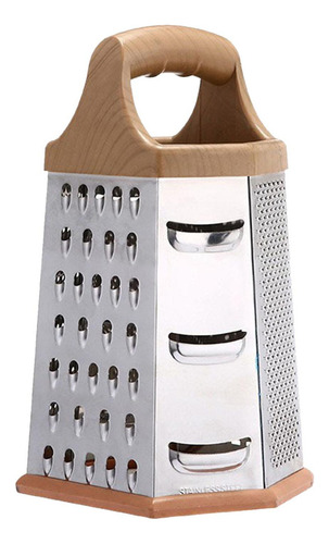 Rallador De Caja De Acero Inoxidable Versátil Con Mango
