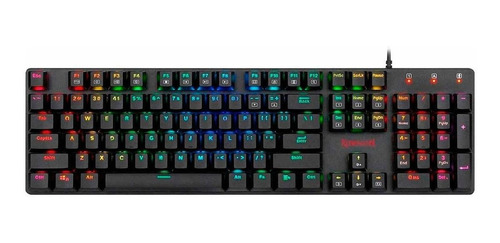Imagen 1 de 5 de Teclado gamer Redragon Shrapnel K589RGB QWERTY Outemu Blue LP español latinoamérica color negro con luz RGB