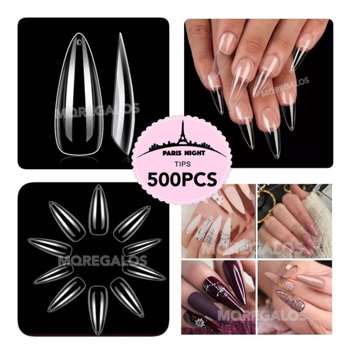  X500 Tips Para Soft Gel Y Press On Paris Night Uñas Manicur