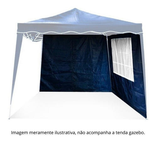 Kit Par Parede  Para Tenda Gazebo Articulado 3,00x3,00m Azul