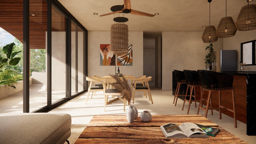 Departamento En Venta En Tulum Quintana Roo, Zuná, Aldea Zamá Amplios Espacios Con Terraza