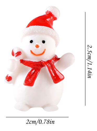 Miniestatua Navideña De Resina Con Diseño De Muñeco De Nieve