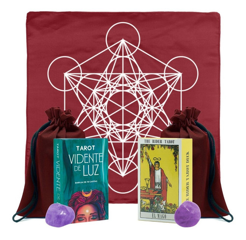 Tarot Vidente De Luz + Raider Waite Kit Español Mod Cubo