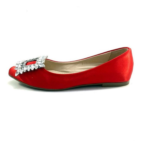 Zapatos Flats Brillantes Casuales De Piso Dama