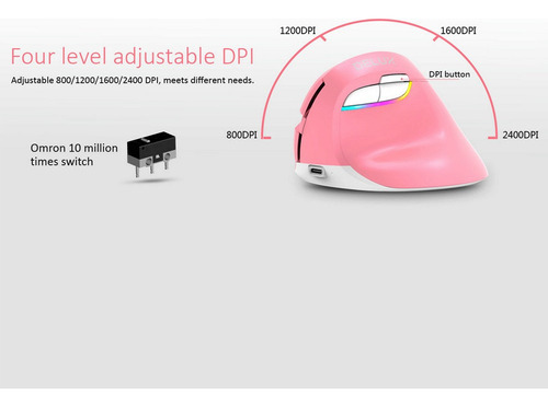 Fastfastratón Inalámbrico Delux M618mini, Ergonómico, Vertic