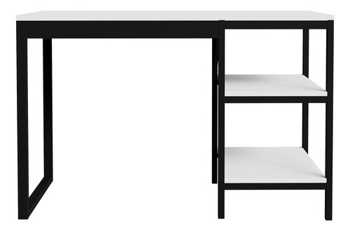 Mesa Escritório Slim C/ Estante Lateral Funcional
