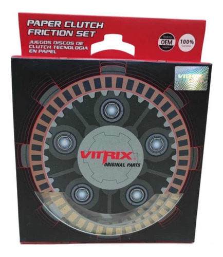 Discos Clutch Moto Pulsar 180 Ug /gt/ 220 Marca Vitrix Papel