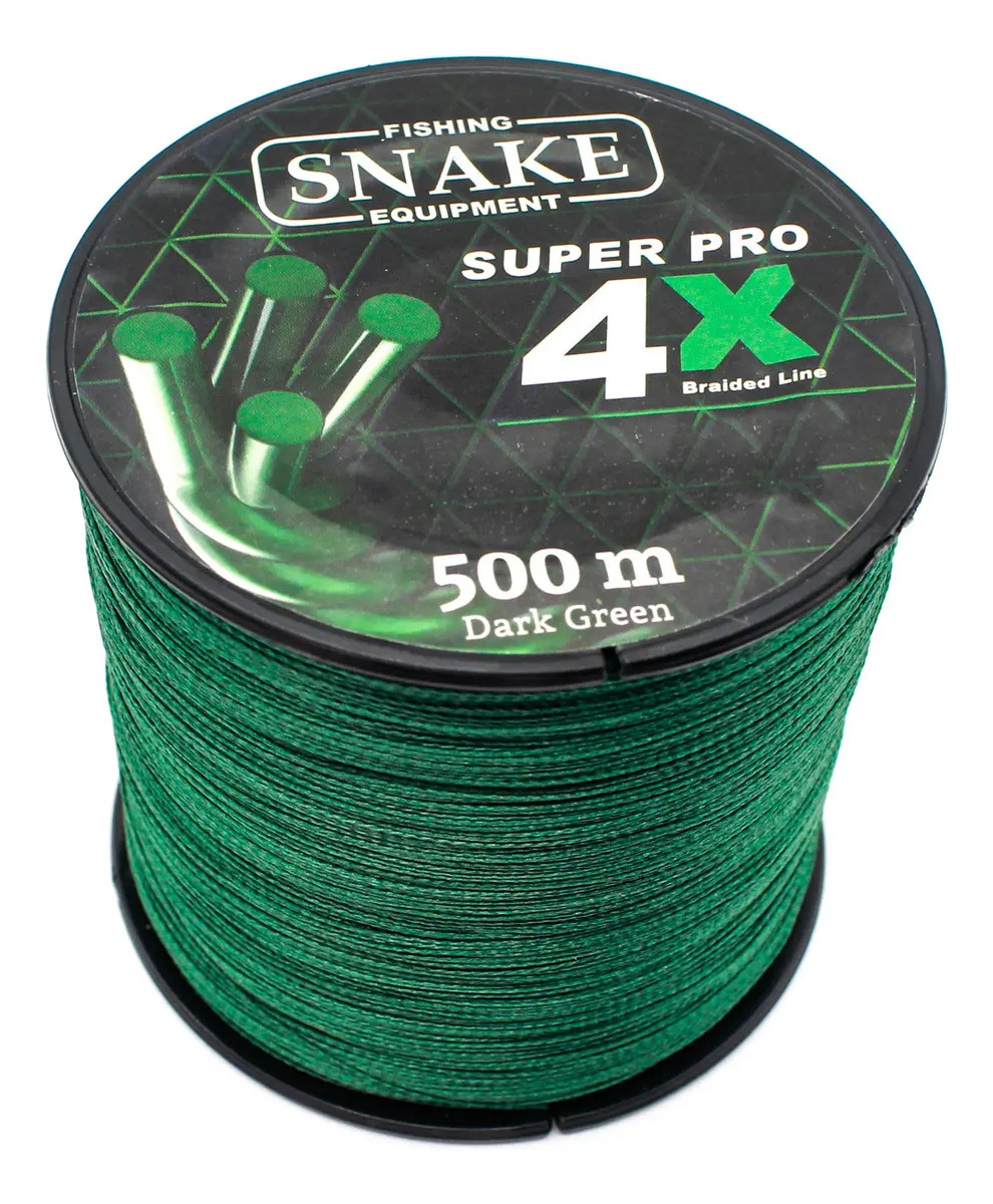 Bobina De Multifilamento Snake Fishing X 500 Mts 4 Hebras F Color Verde 0.45mm