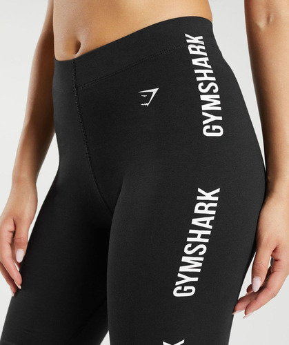 Gymshark Cotton Graphic Tape Leggings - Black