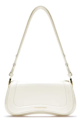 Bolsa Feminina Casual Transversal Minimalista Leve Para Dia Branco Lisa Níquel