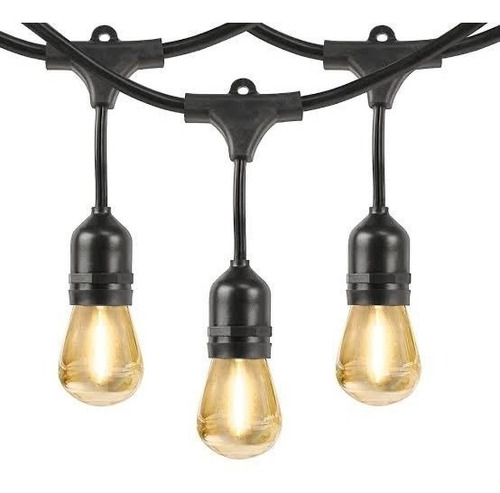 Extensión Luces Focos Vintage Led Exterior 14.6m 15 Focos