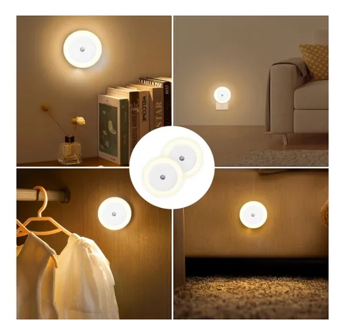 Paquete De 2 Luces Nocturnas Enchufables Con Sensor De Fotoc