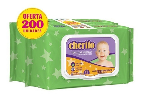 Toallitas Húmedas De Bebe Pack X 200 Unidades Cherito