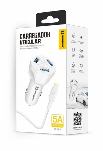 Carregador Veicular Turbo Carro Rápido 4.2a 3 Saídas Usb