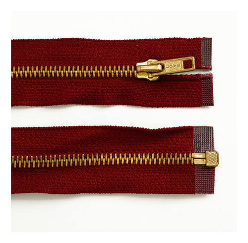 Cierre De Metal Bronce Desmontable 25cm Paquete X5 U. Bordo 167
