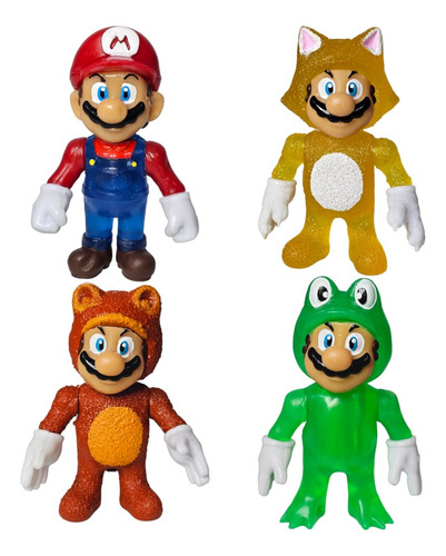 Set 4 Figuras Marios Disfrazados Con Luz