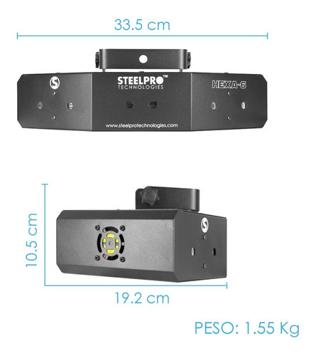 Laser Dj Rgb Figuras 6 Canales Dmx512 Hexa-6 Steelpro