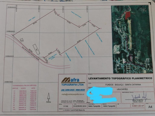 Terreno À Venda, 8801 M² Por R$ 400.000,00 - Área Rural De Biguaçu - Biguaçu/sc - Te0904