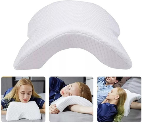 Almohada Memory Brazo Ortopedica Cojin Curvo Cuello Cervical Color Blanco