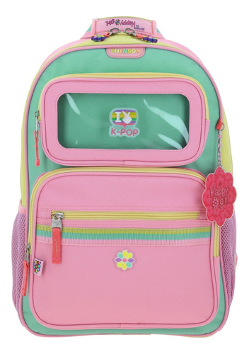 Mochila Grande Escolar Chenson Happy Girl Porta Laptop Kpop Hg66196-c