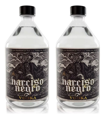 Pack 2 Vodka Narciso Negro Con Turba X1000ml