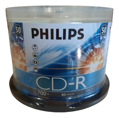 Cd-r Philips De 52x 700 Mb 80 Min. Por 50 Unidades Selladas