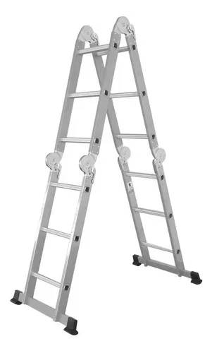comprar Escalera Multifuncion Aluminio Acero 4x3 Articulada 12 Cuota Color Gris