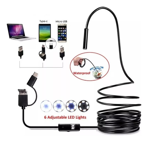 Cámara Endoscopio Usb 1m 3 En 1 