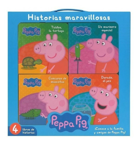 Libro Cuentos Peppa Pig Acartonados 4 Tomos 