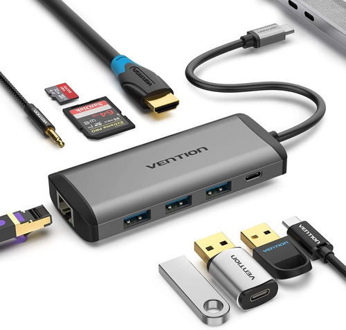 Adaptador Hub Usb C Hdmi Para Galaxy S10 Note 10 9 8 S9 S8