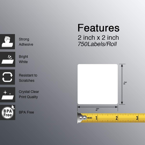 Etiquetas Cuadradas De 2 X 2 (51 Mm X 51 Mm) Compatib...
