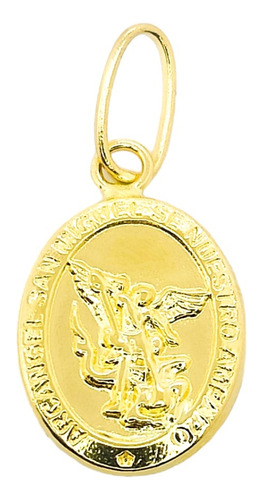 Medalla San Miguel Arcángel Oro Italiano Ley 750 18k 1.5cm