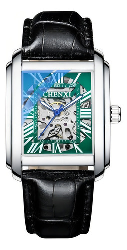 Reloj Mecánico Chenxi Square CX8816A Blanco/Verde
