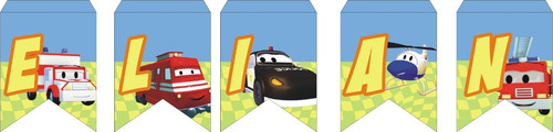 Auto City Super Patrulla P/ 15 Niños Personalizado Cumple