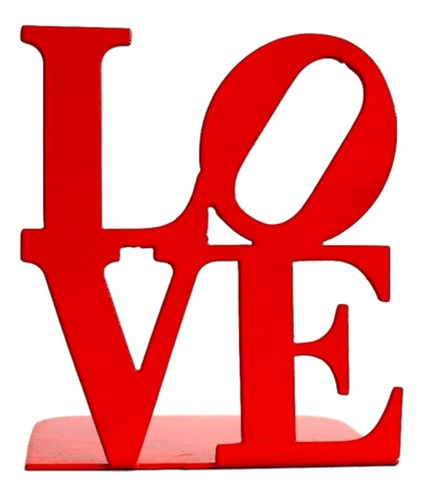 Imagen 1 de 6 de Soporte Tope Libros Love Organizador Rojo Microtexturado