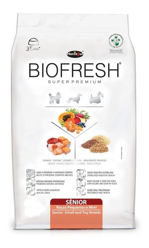 Ração Hercosul Biofresh Cães Sênior Raças Pequenas Mini 12kg