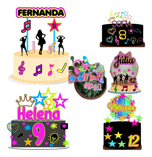 Arquivo Digital Topper Neon 06 Temas