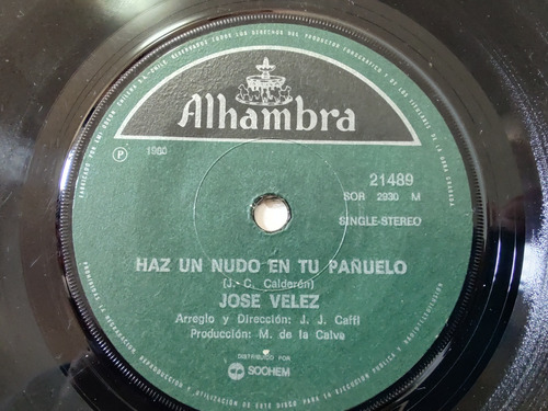 Vinilo Single De José Vélez Me Éstoy Acostumbrado (az107